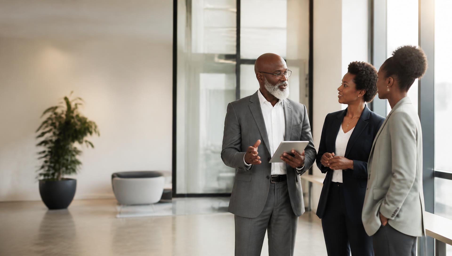 Fractional COO advising a nonprofit leadership team in a modern office